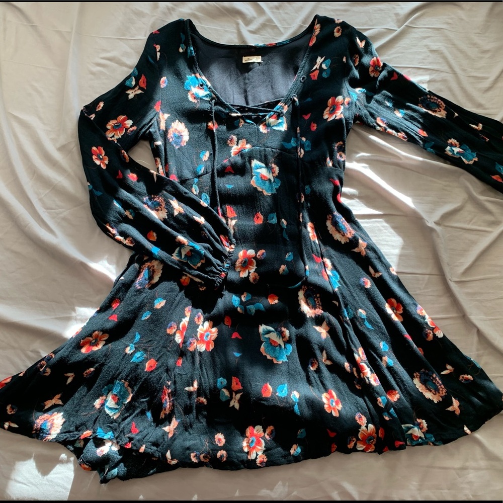 Hollister Floral Lace Up Dress
